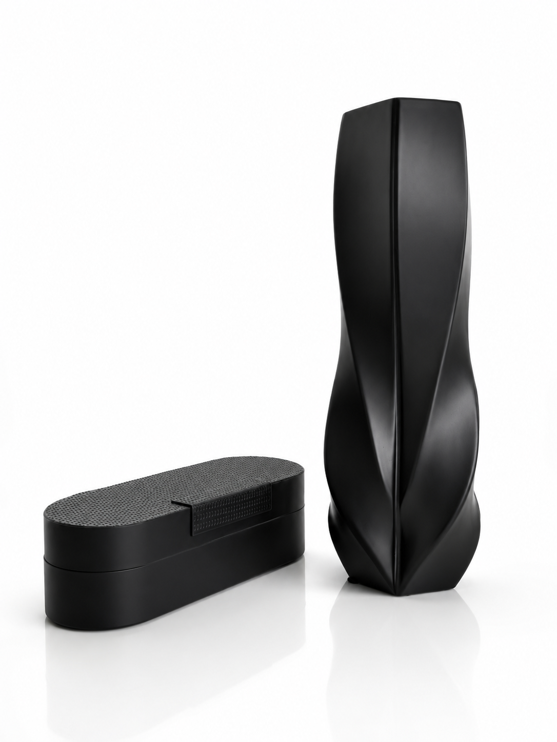 Noir Sculpté — vase et écrin décoratifs