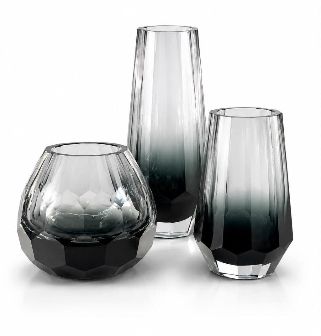 Facettes de Nuit — vases décoratifs en cristal