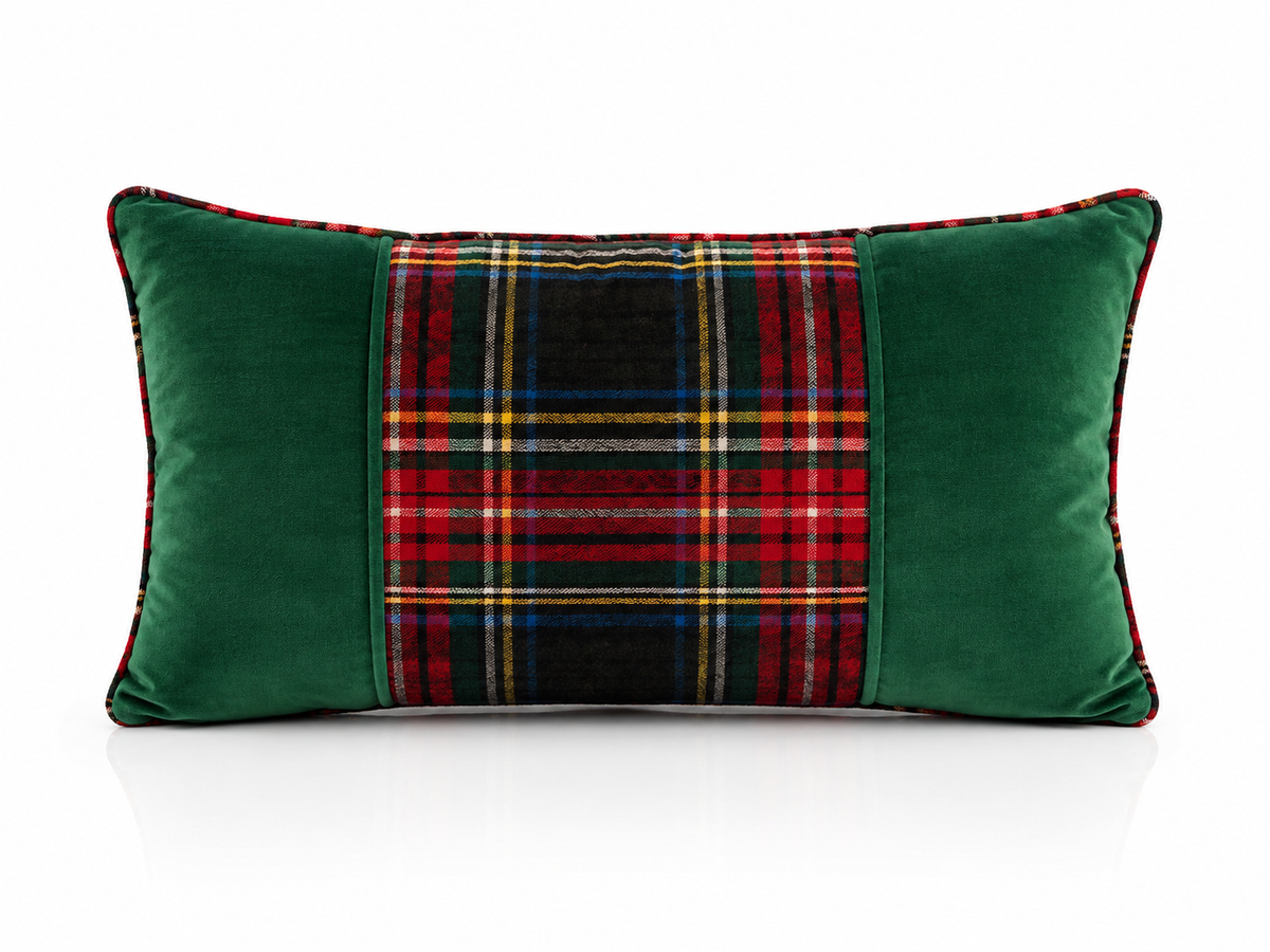 Coussin Tartan Émeraude