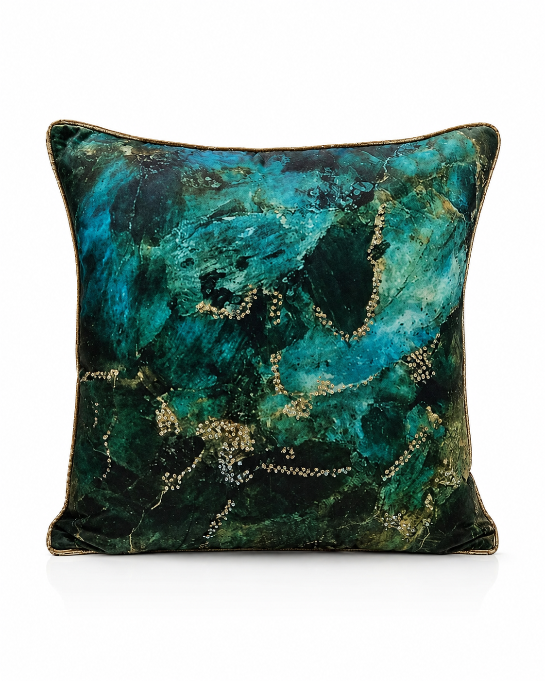 Coussin Abstraction Émeraude