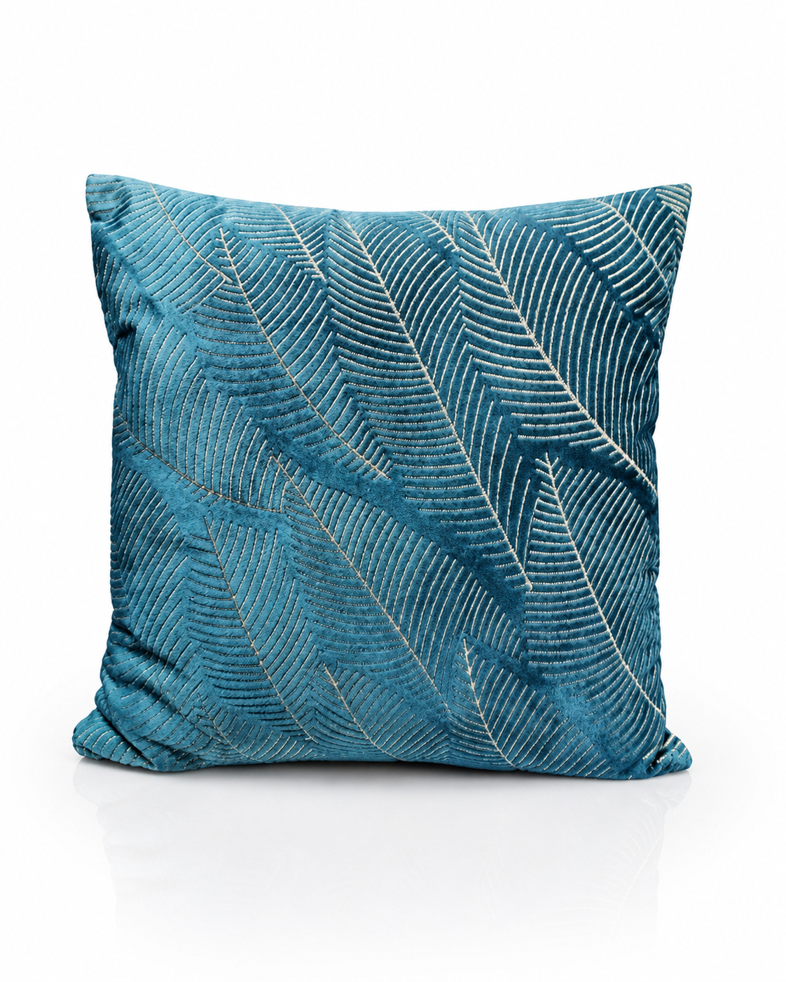 Coussin Plumes Bleu Pétrole