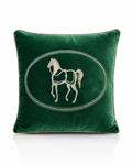 Coussin Médaillon Équestre Émeraude