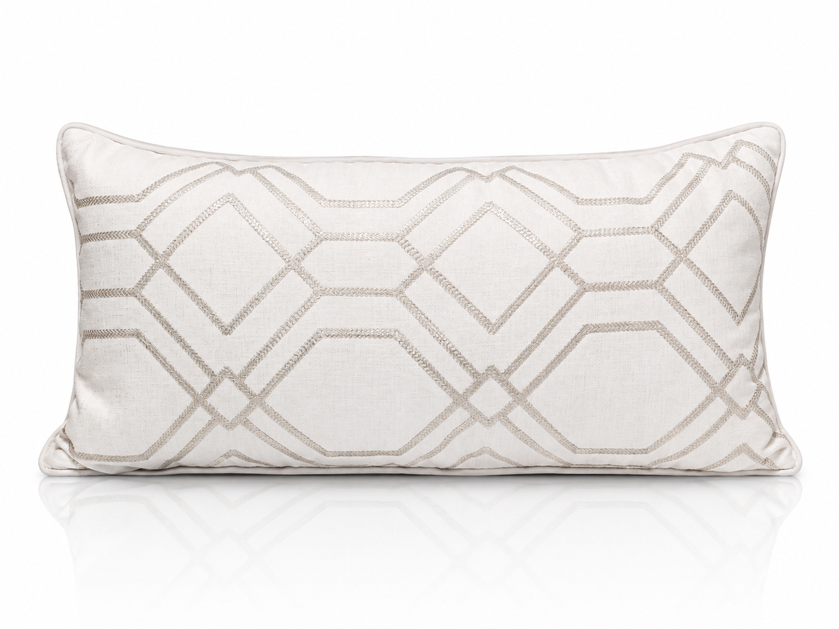 Coussin Treillis Ivoire