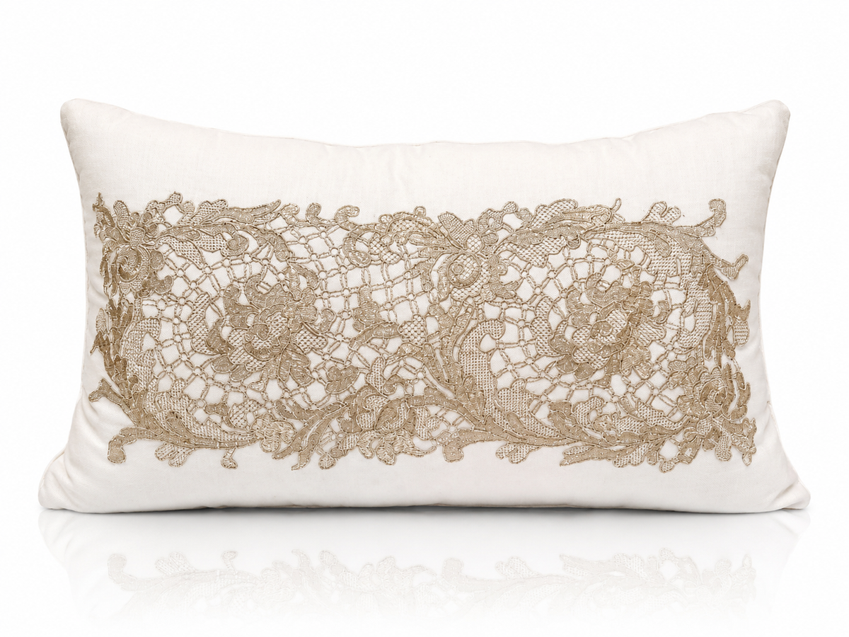 Coussin Dentelle Sable