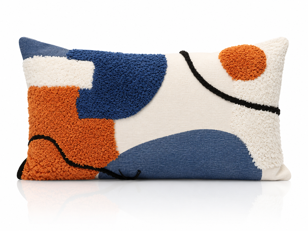 Coussin Abstraction Cobalt