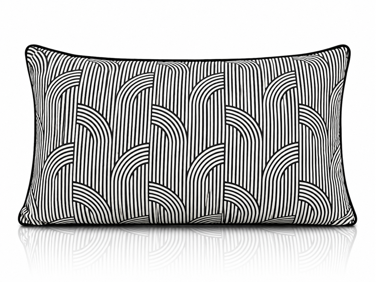 Coussin Ondes Graphiques