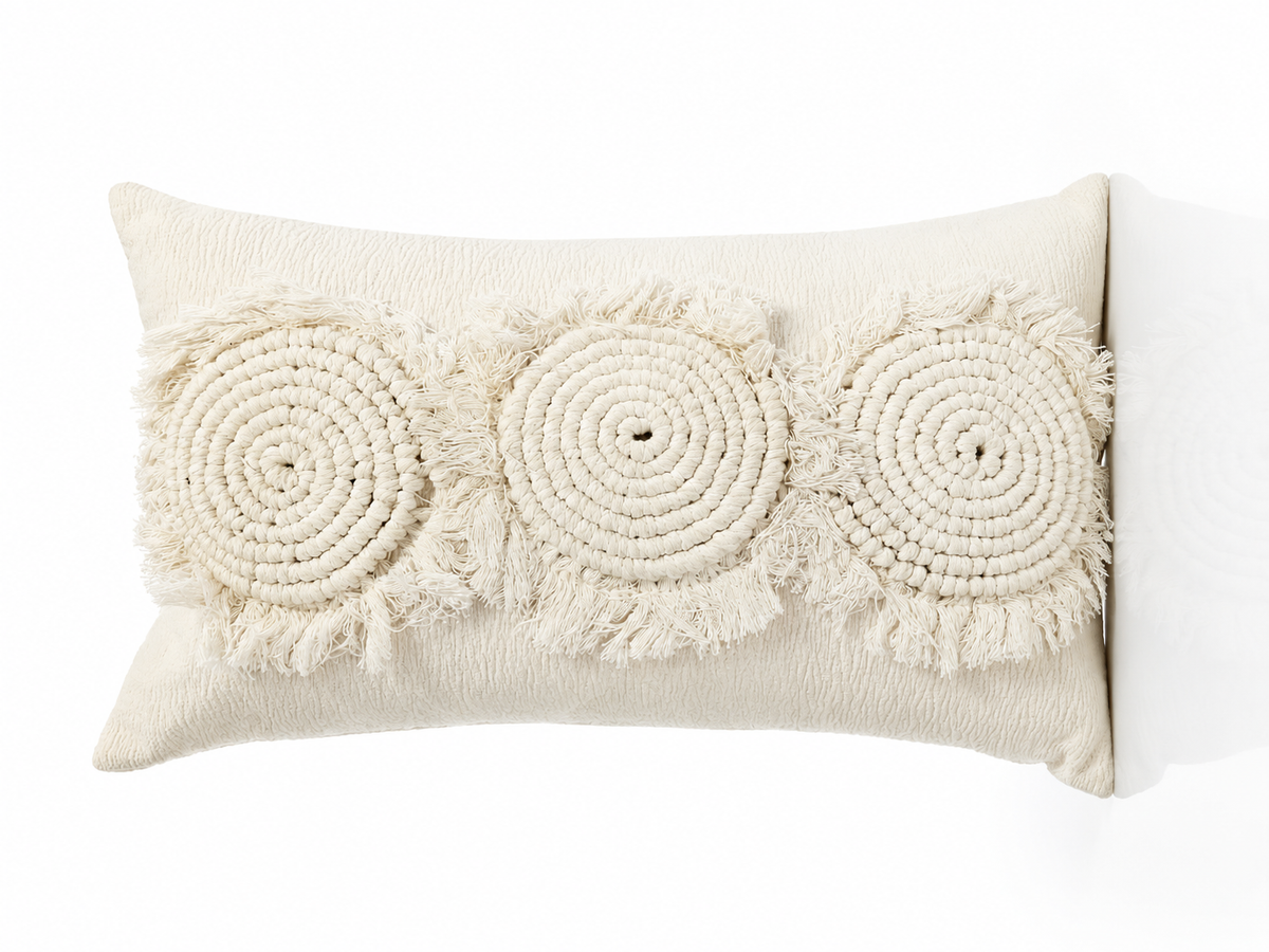 Coussin Crochet Ivoire