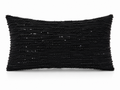 Coussin Perles Noir Profond