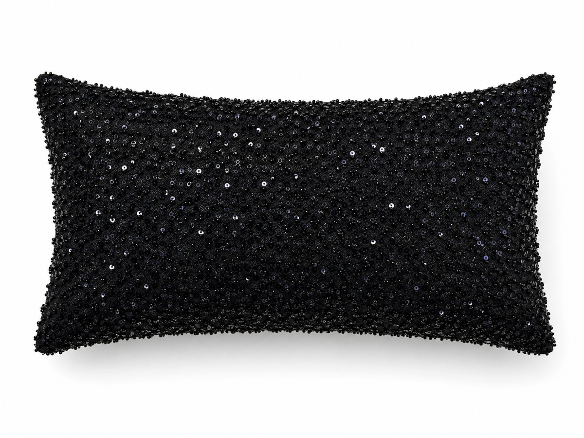 Coussin Maille Noire