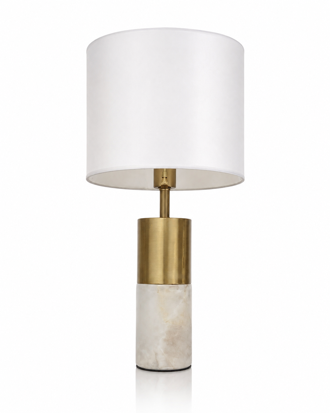 Lampe Marbre Blanc et Laiton