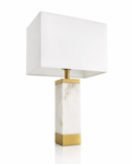 Lampe Marbre Blanc et Or