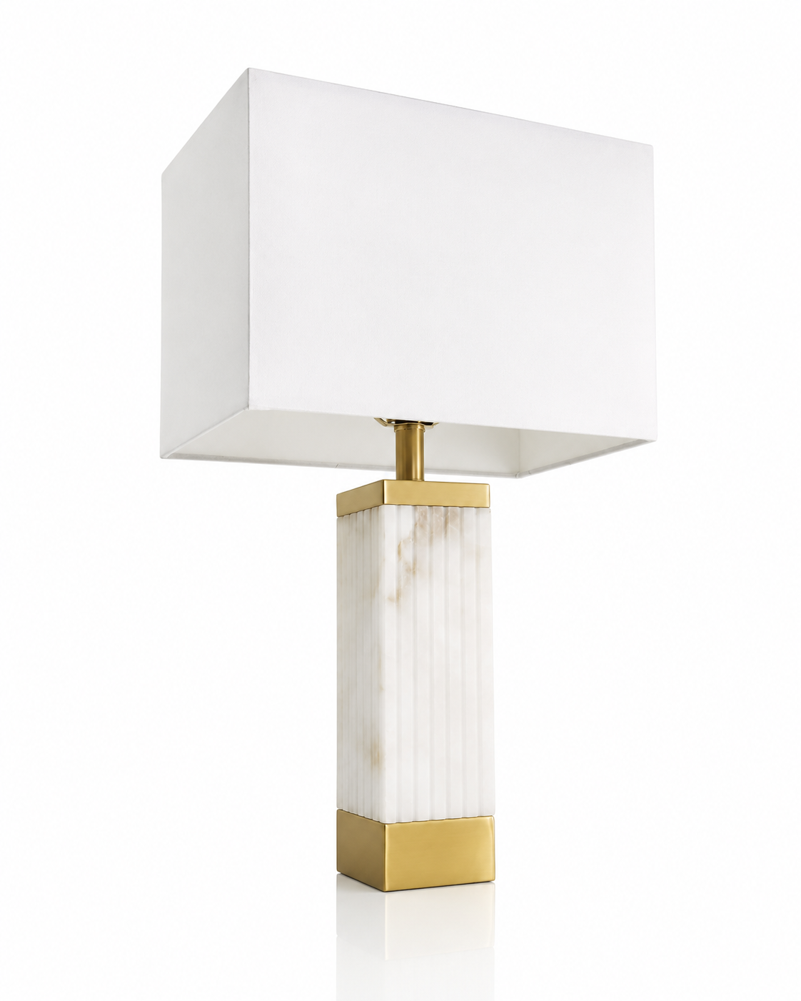 Lampe Marbre Blanc et Or