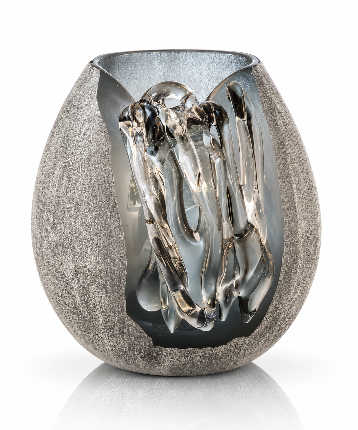 Vase Étreinte Argentée