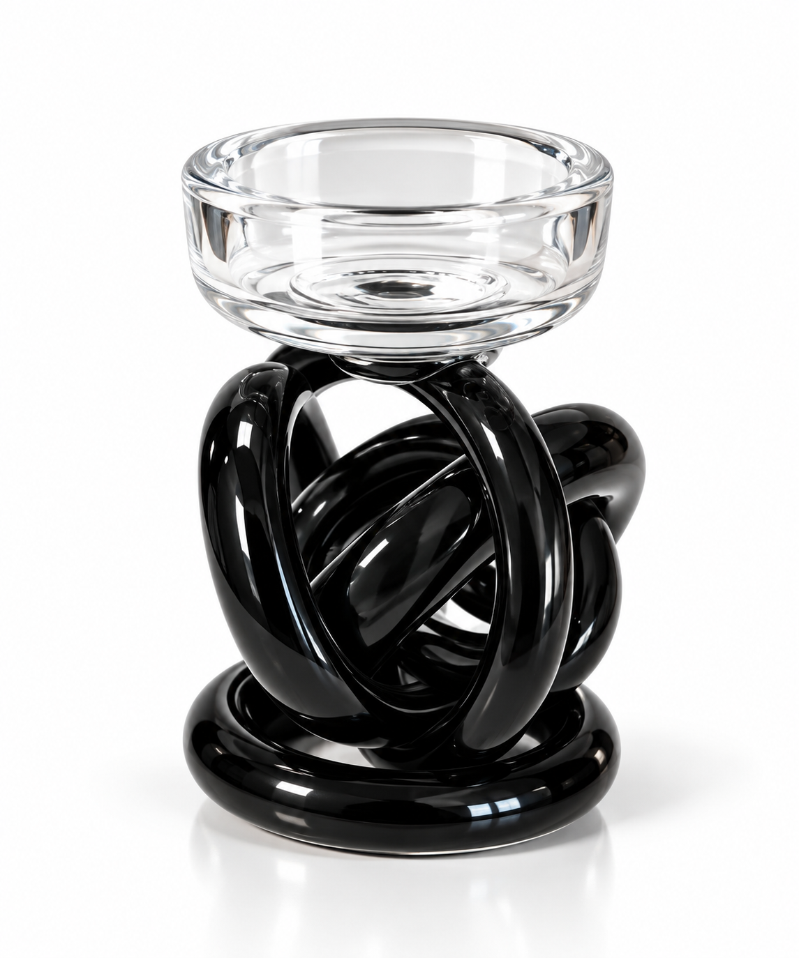 Collection Nœud de Verre - Porte-bougie noir
